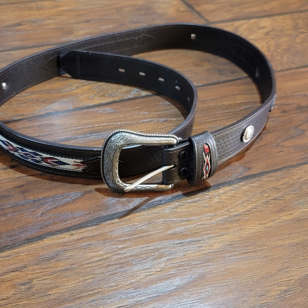 Western style leather belt